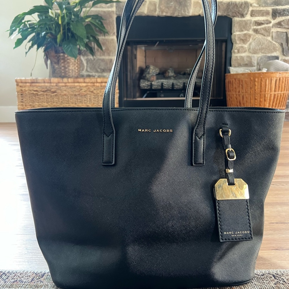 Marc Jacobs Black Tote with Gold Hardware